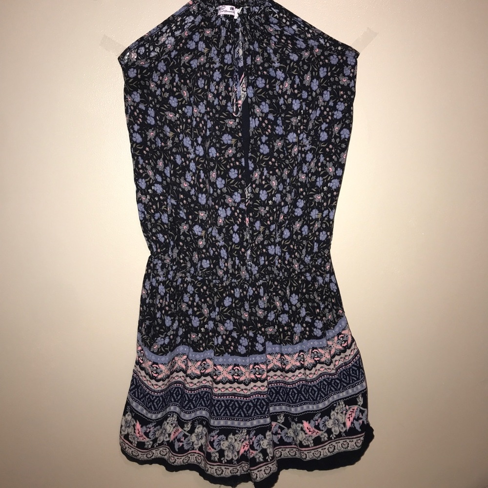 BLUE FLORAL ROMPER